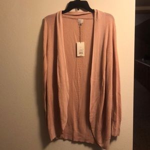 Soft pink long cardigan
